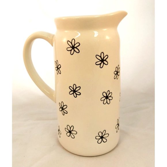 Rae Dunn Pitcher SPRINGHAS SPRUNG Flowers Artisan Collection New 8.5" - Picture 2 of 6